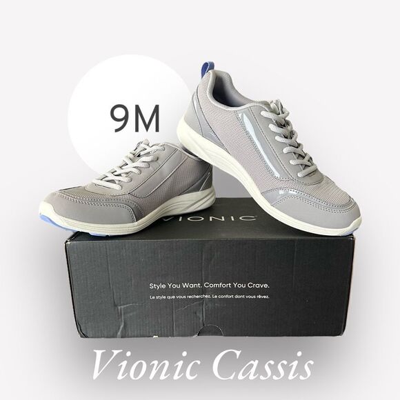 Vionic Cassis Light Grey Like New Women’s Supportive Active Shoes Sneakers 9M - Picture 1 of 9